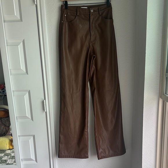 WhoWoreWhat Faux Leather Brown size 25 - Picture 2 of 5